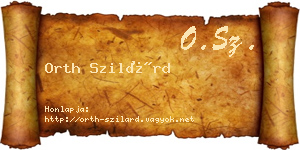 Orth Szilárd névjegykártya